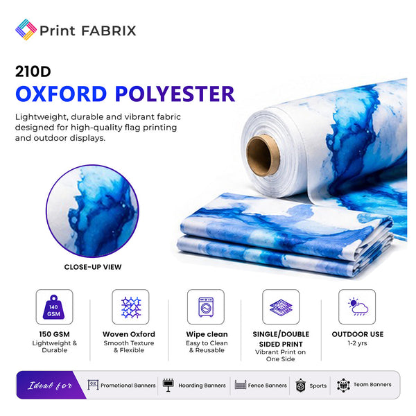 Custom Printed Oxford Woven Polyester Fabric — Durable Banners & Backdrops
