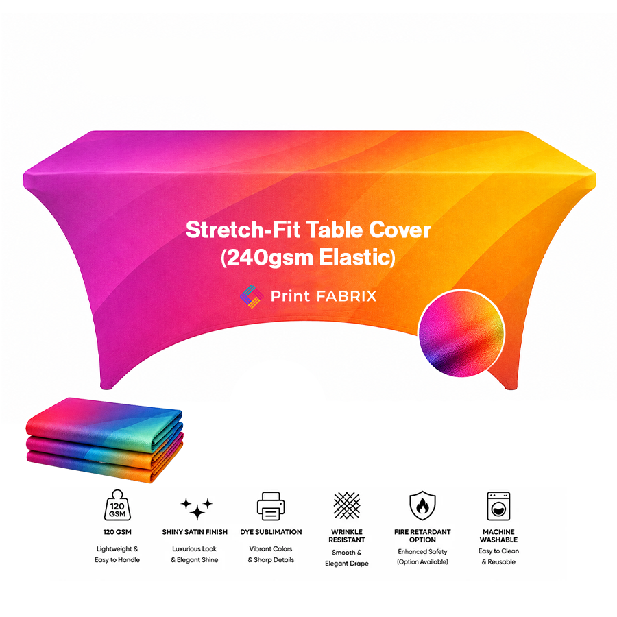 Stretch-Fit Table Cover (240gsm Elastic)