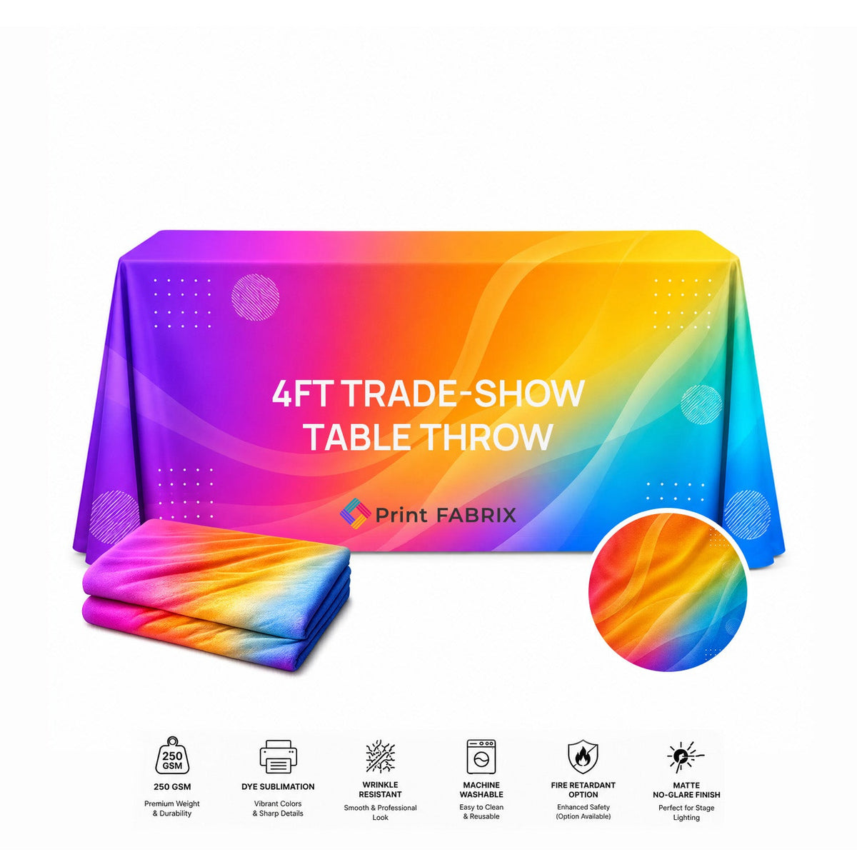 4 ft Trade-Show Table Throw