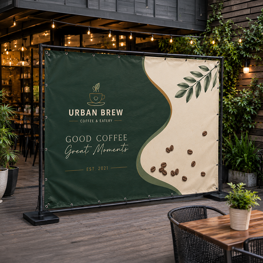 Heavy-Duty Cafe Barrier (480gsm Tarp)