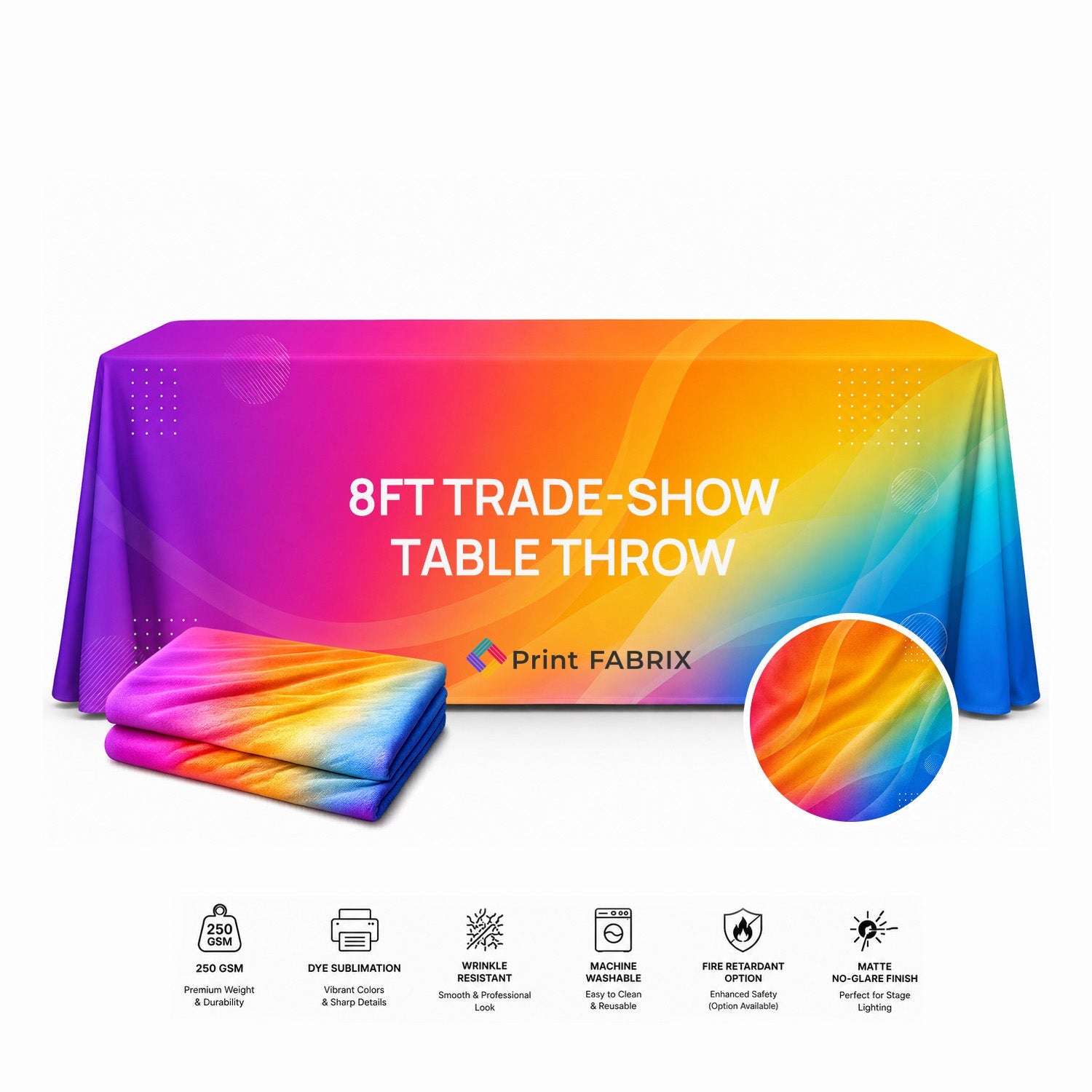 8 ft Trade-Show Table Throw