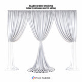 Silver-Sheen Wedding Drape (130gsm Silver Satin) — view 3