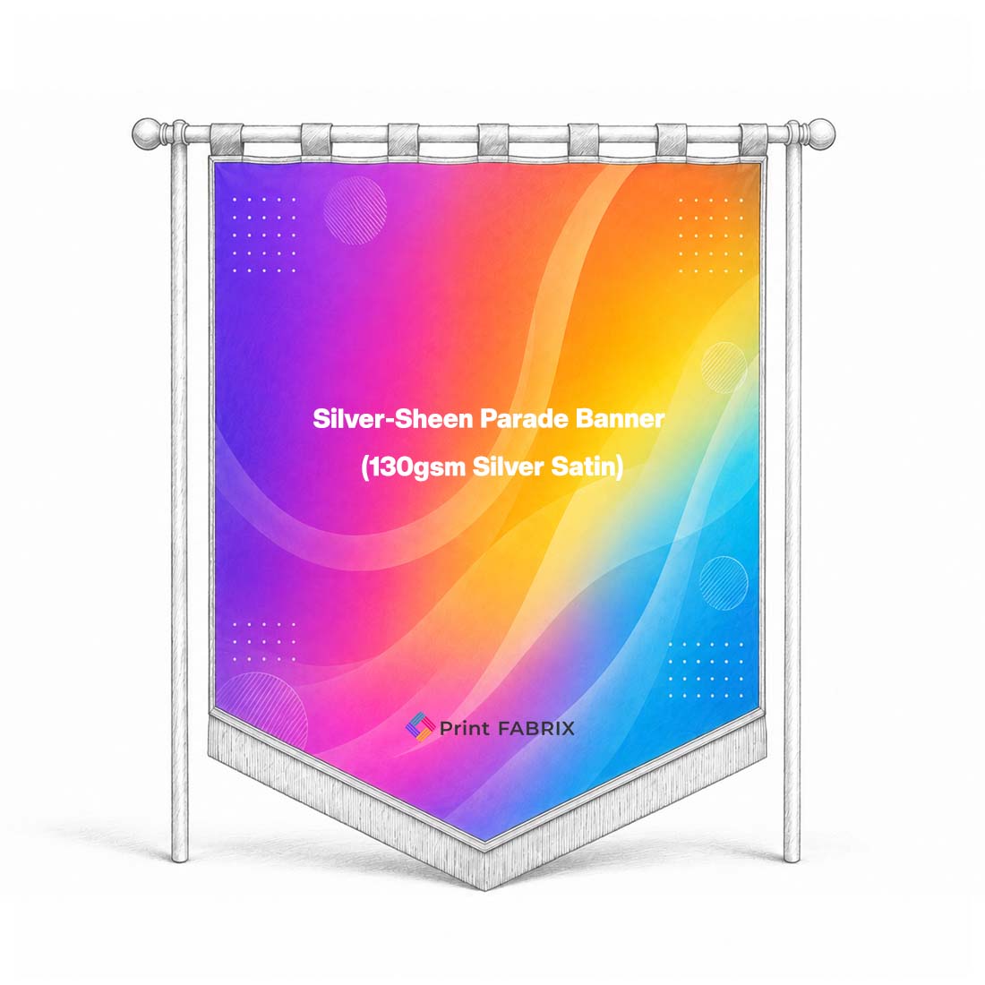 Silver-Sheen Parade Banner (130gsm Silver Satin)