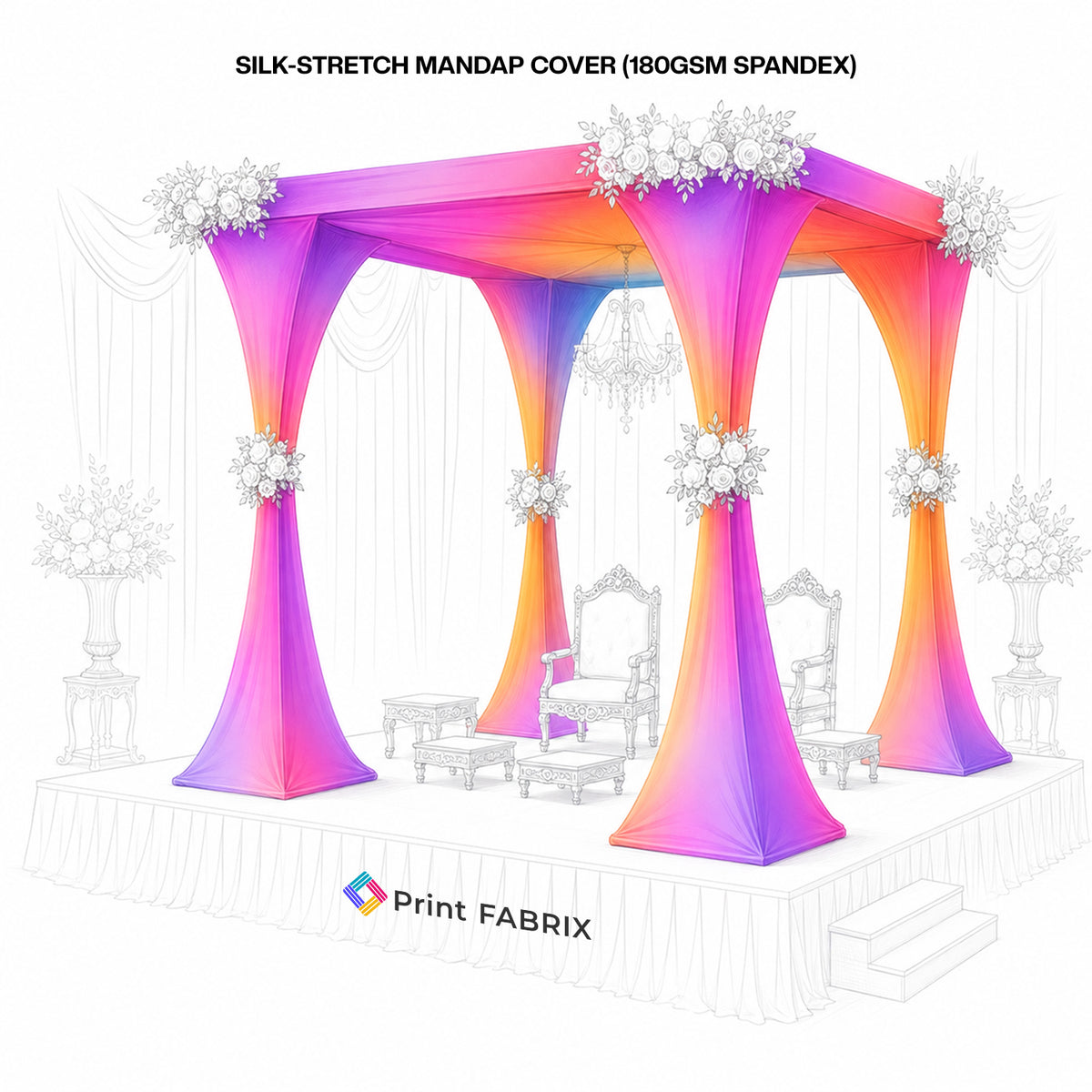 Silk-Stretch Mandap Cover (180gsm Spandex)