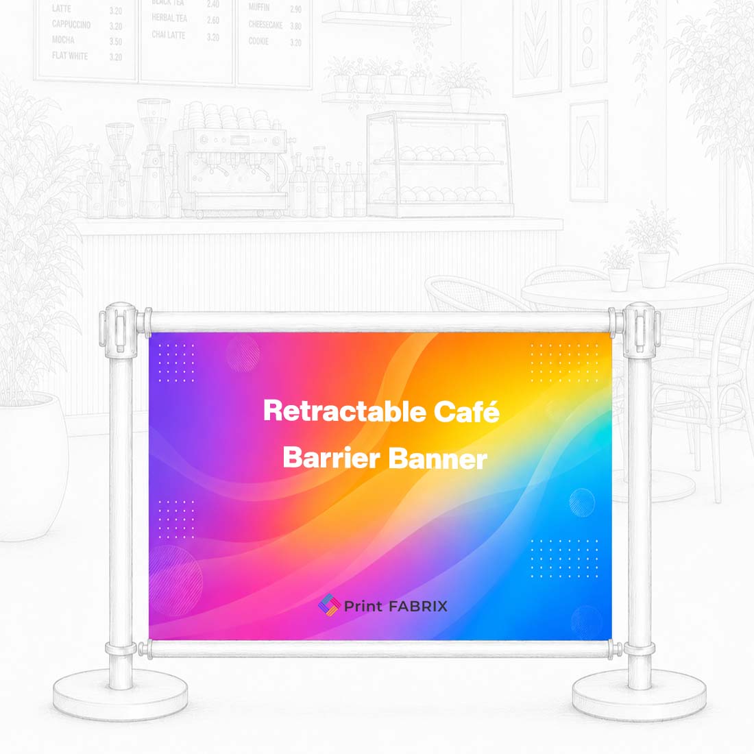 Retractable Café Barrier Banner