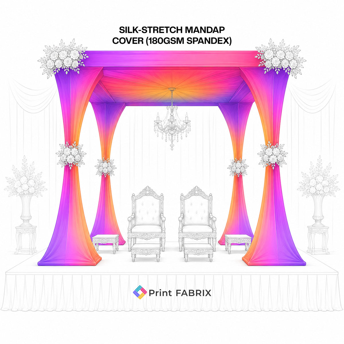 Silk-Stretch Mandap Cover (180gsm Spandex)