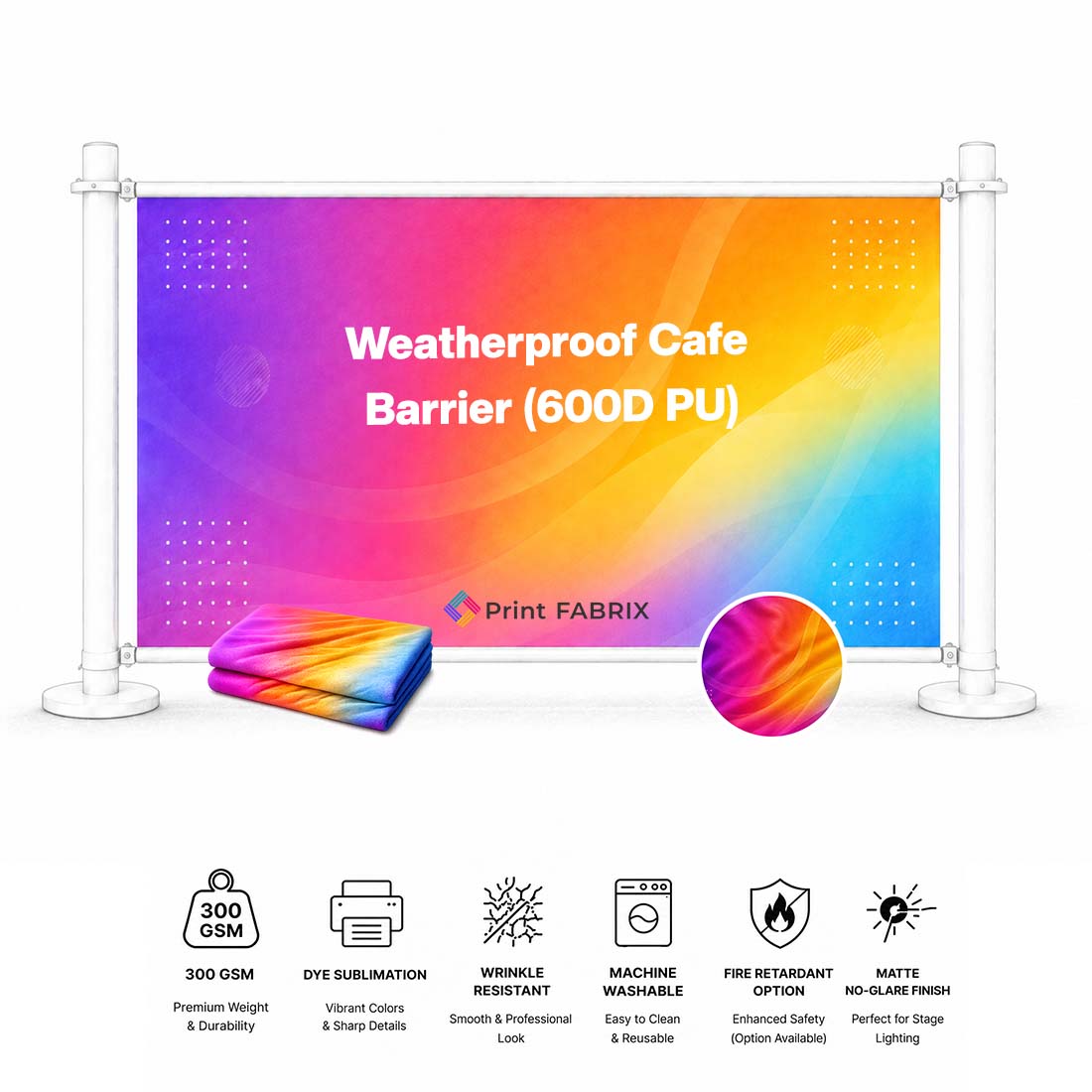 Weatherproof Cafe Barrier (600D PU)