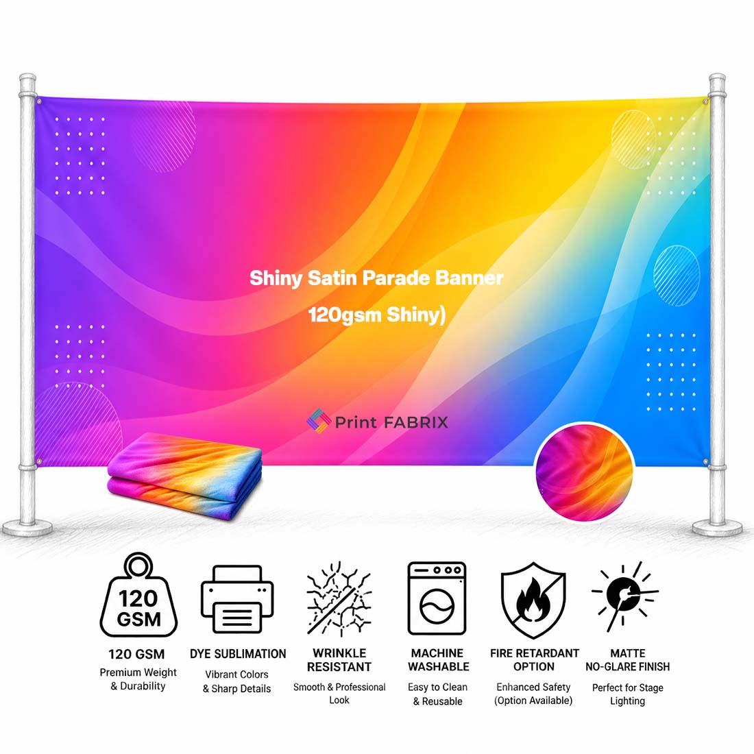 Shiny Satin Parade Banner (120gsm Shiny)