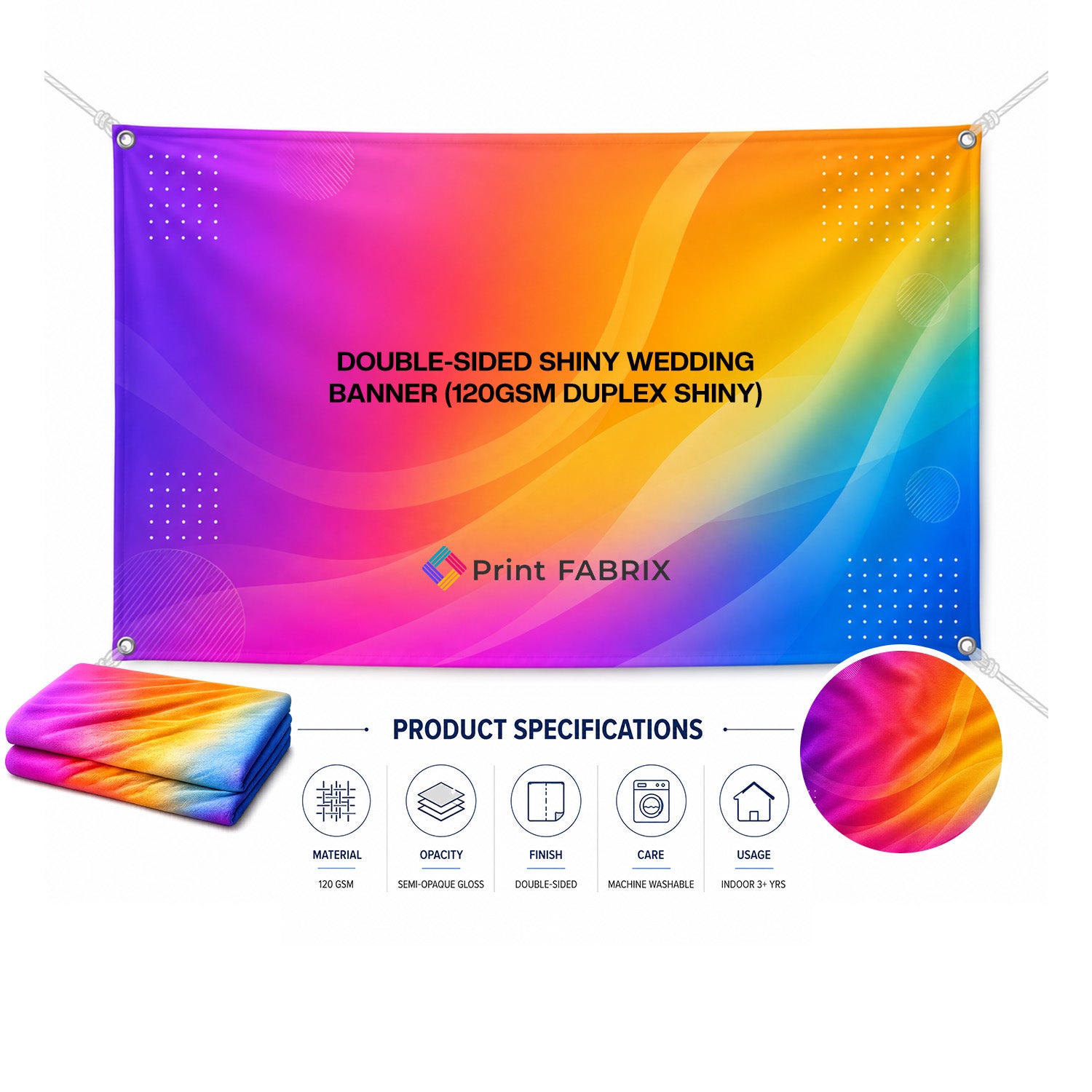 Double-Sided Shiny Wedding Banner (120gsm Duplex Shiny)
