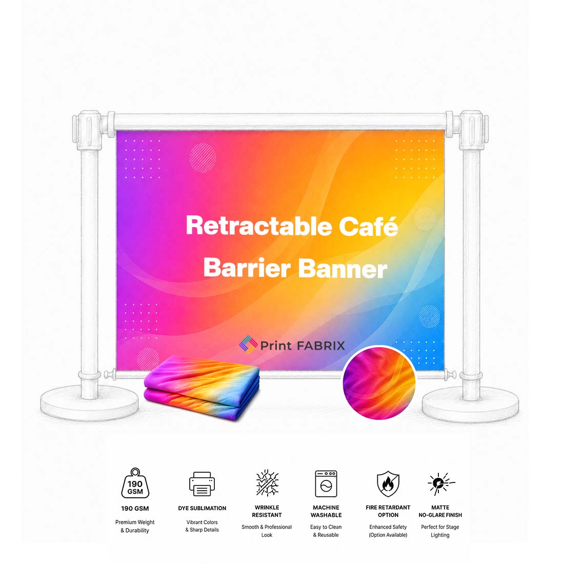 Retractable Café Barrier Banner