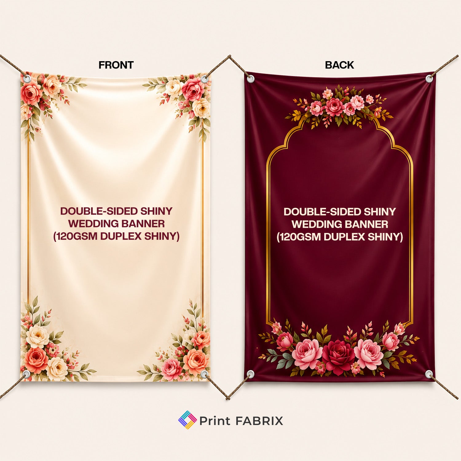 Double-Sided Shiny Wedding Banner (120gsm Duplex Shiny)