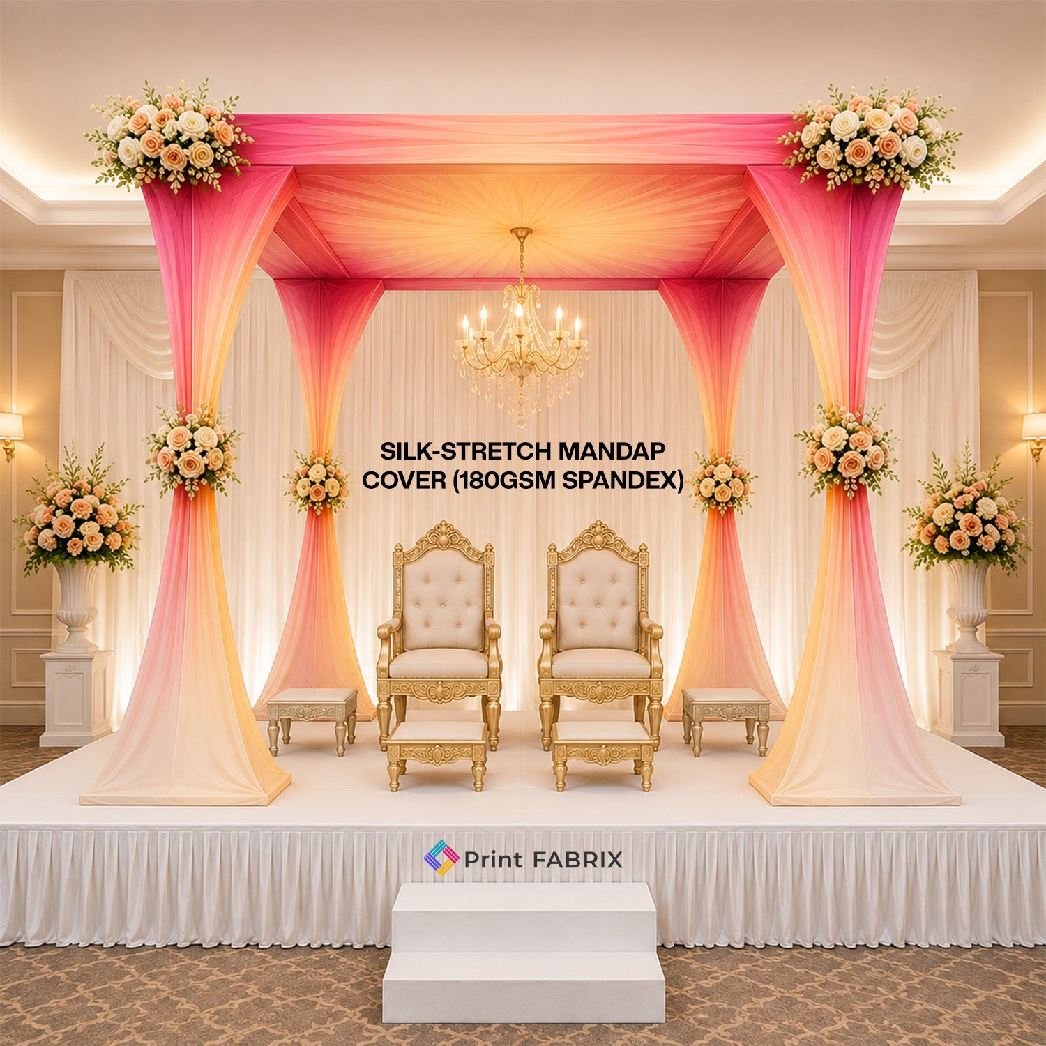 Silk-Stretch Mandap Cover (180gsm Spandex)