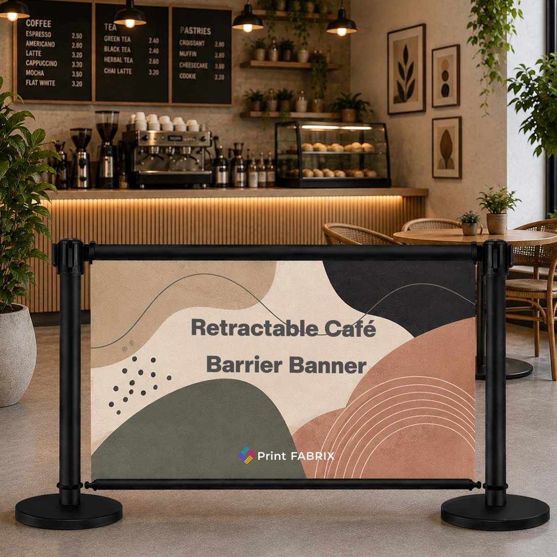 Retractable Café Barrier Banner