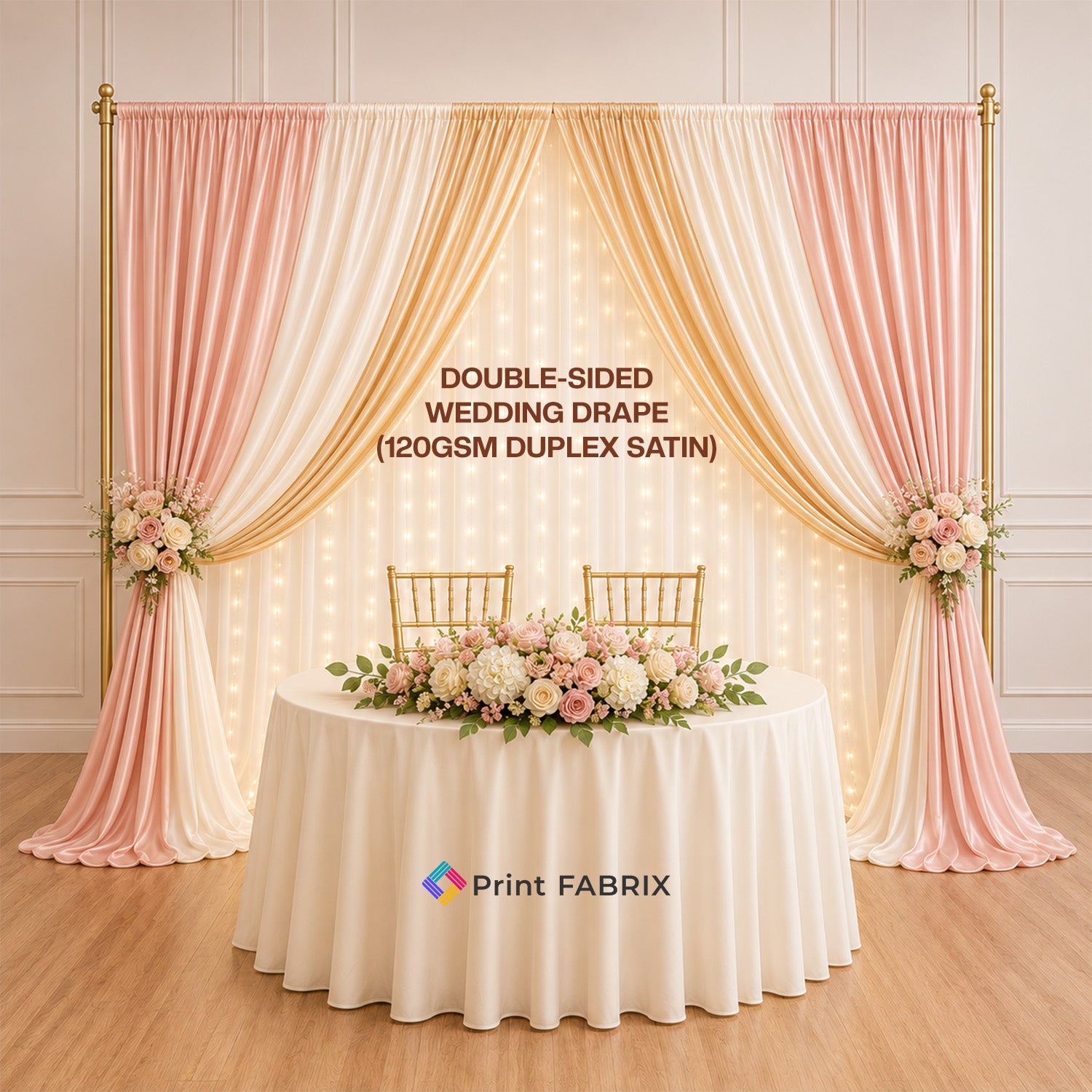 Double-Sided Wedding Drape (120gsm Duplex Satin)