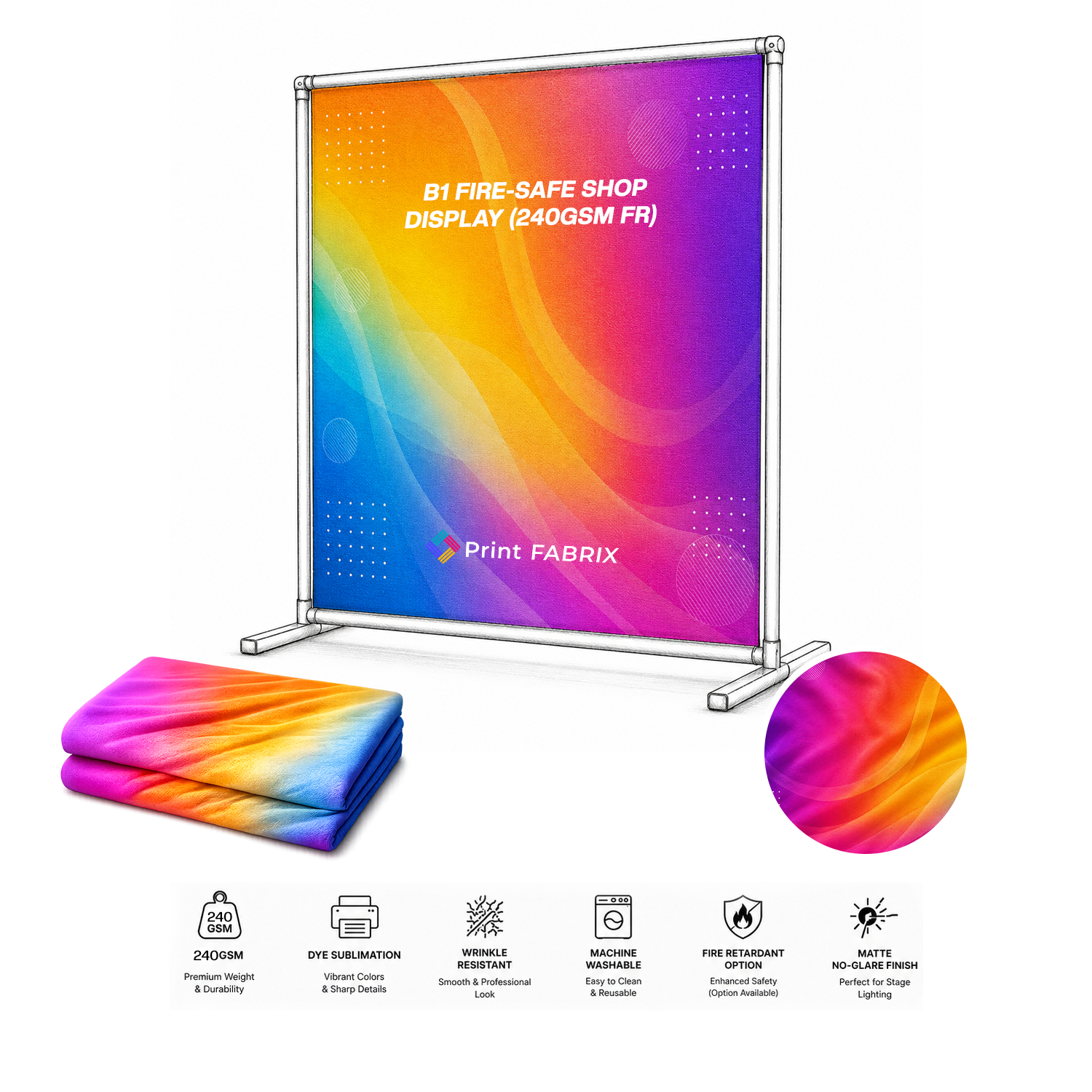 B1 Fire-Safe Shop Display (240gsm FR)