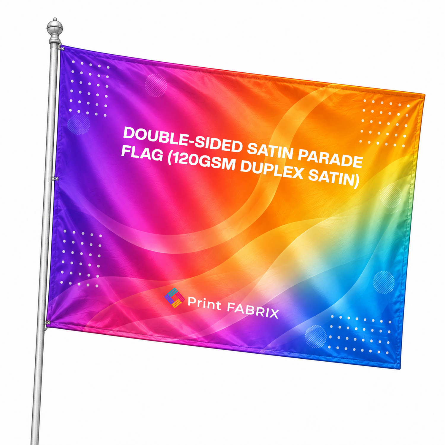 Double-Sided Satin Parade Flag (120gsm Duplex Satin)