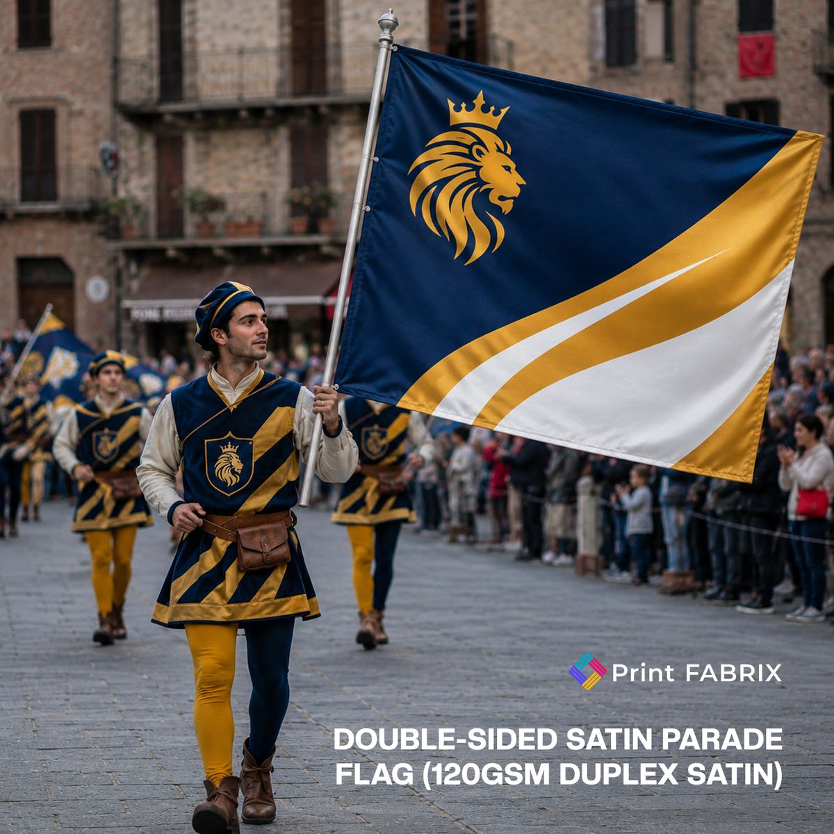 Double-Sided Satin Parade Flag (120gsm Duplex Satin)