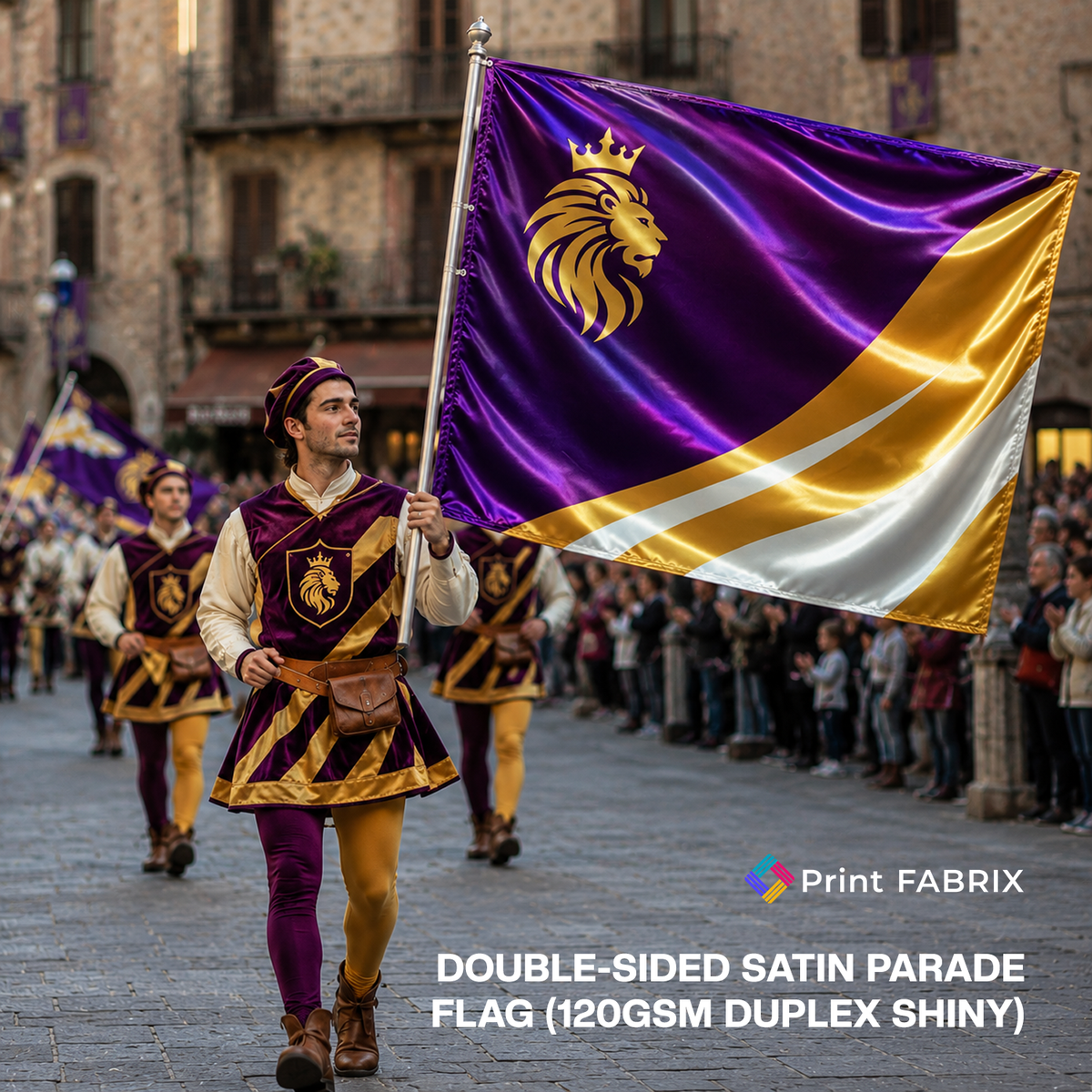 Double-Sided Shiny Parade Flag (120gsm Duplex Shiny)