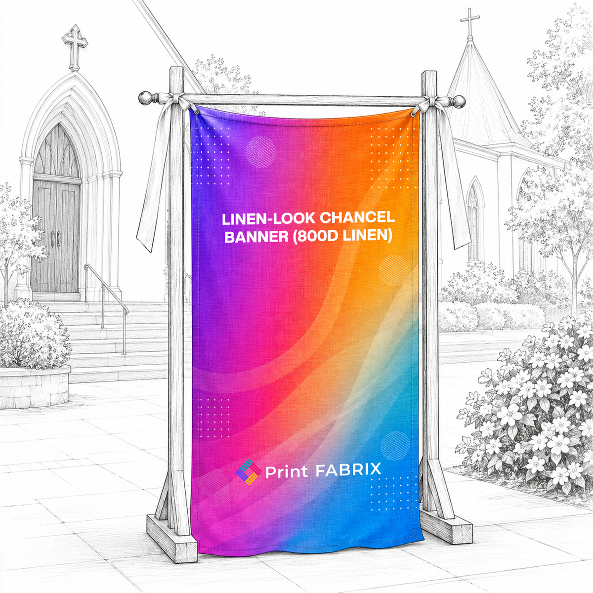 Linen-Look Chancel Banner (800D Linen)