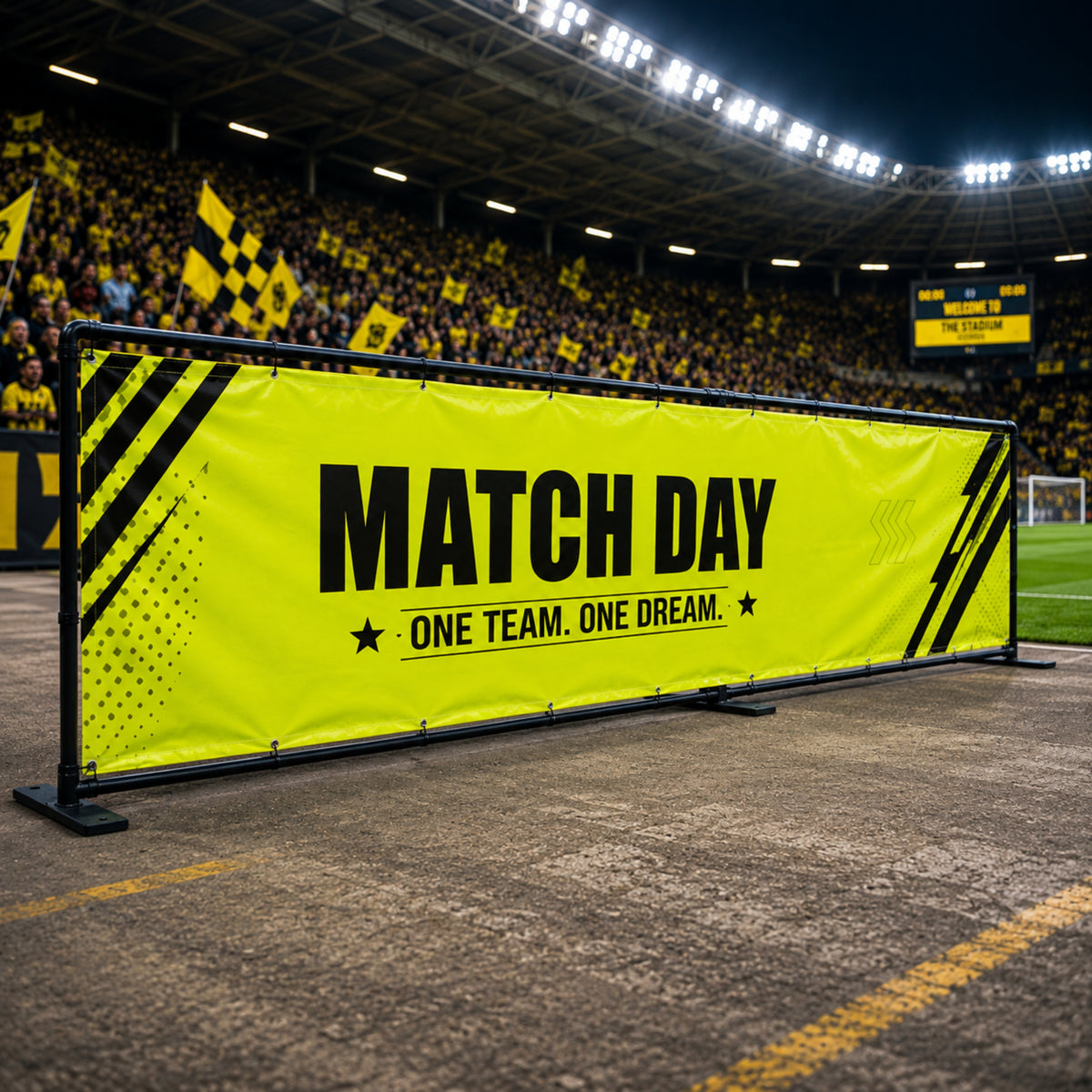 Neon Yellow Match-Day Banner (600D Fluor PU)