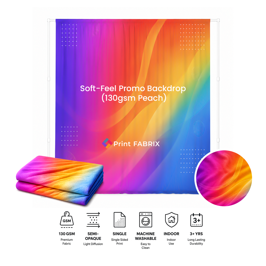 Soft-Feel Promo Backdrop (130gsm Peach)