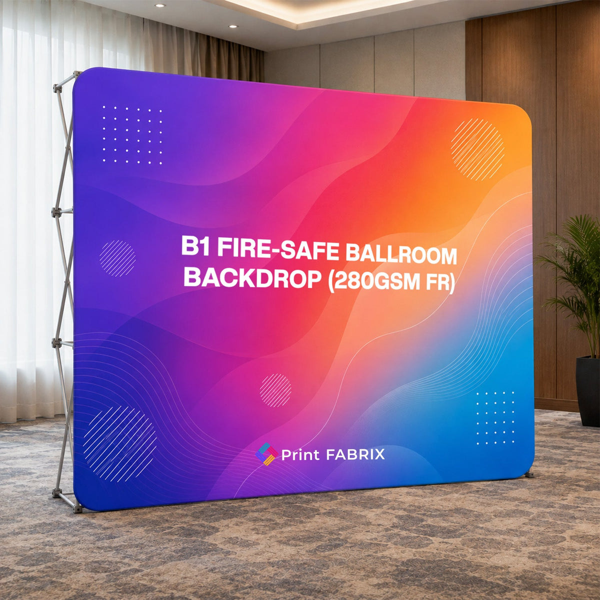 B1 Fire-Safe Ballroom Backdrop (280gsm FR)