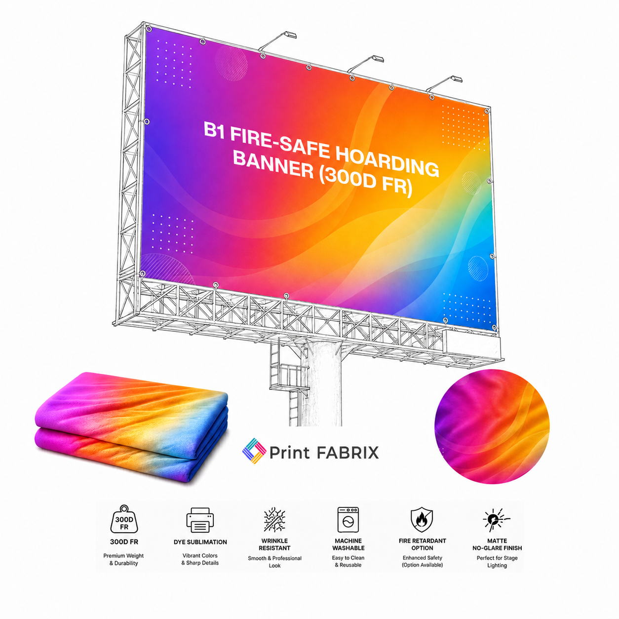 B1 Fire-Safe Hoarding Banner (300D FR)