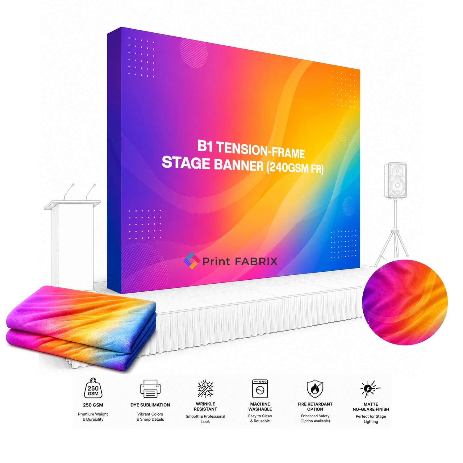 B1 Tension-Frame Stage Banner (240gsm FR)