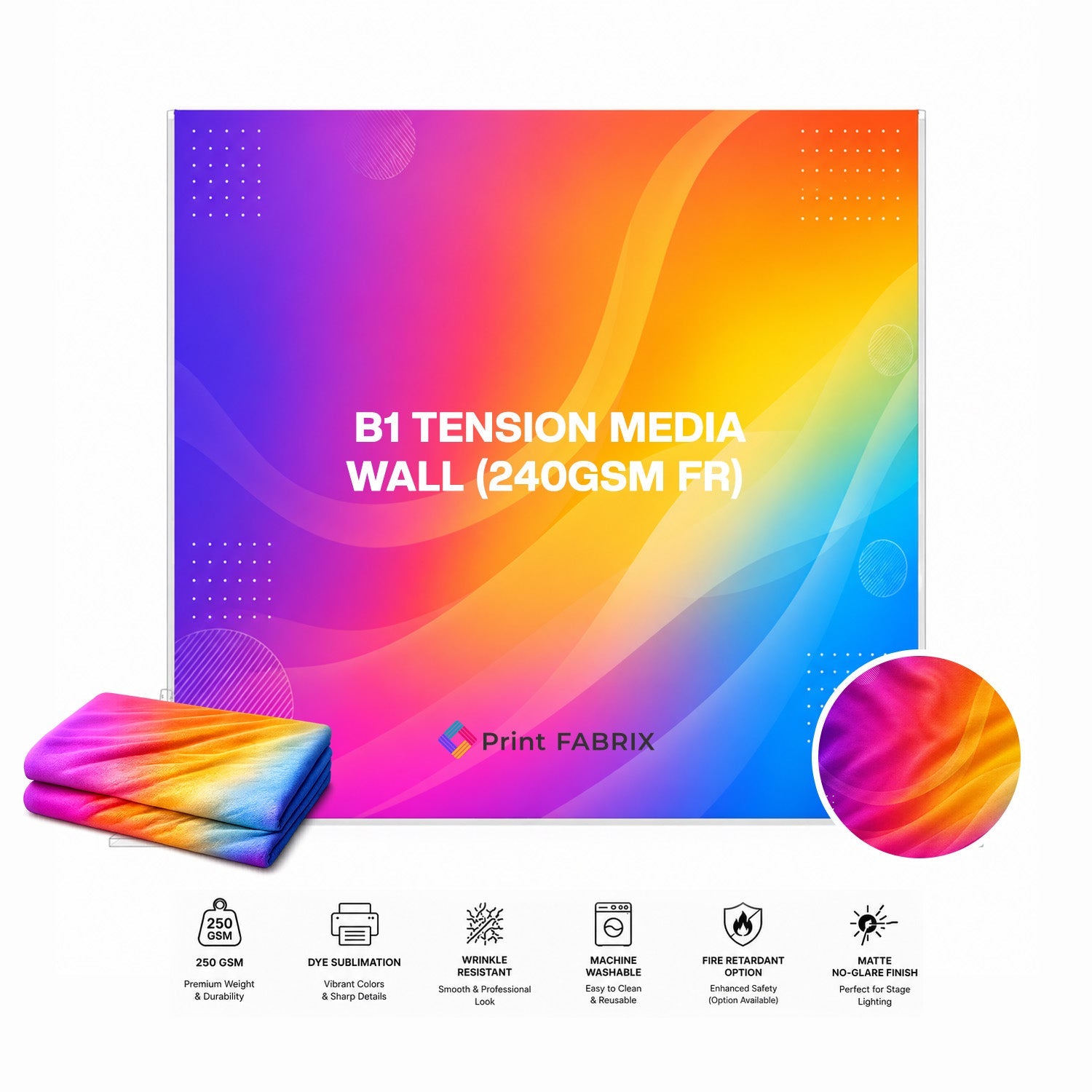 B1 Tension Media Wall (240gsm FR)