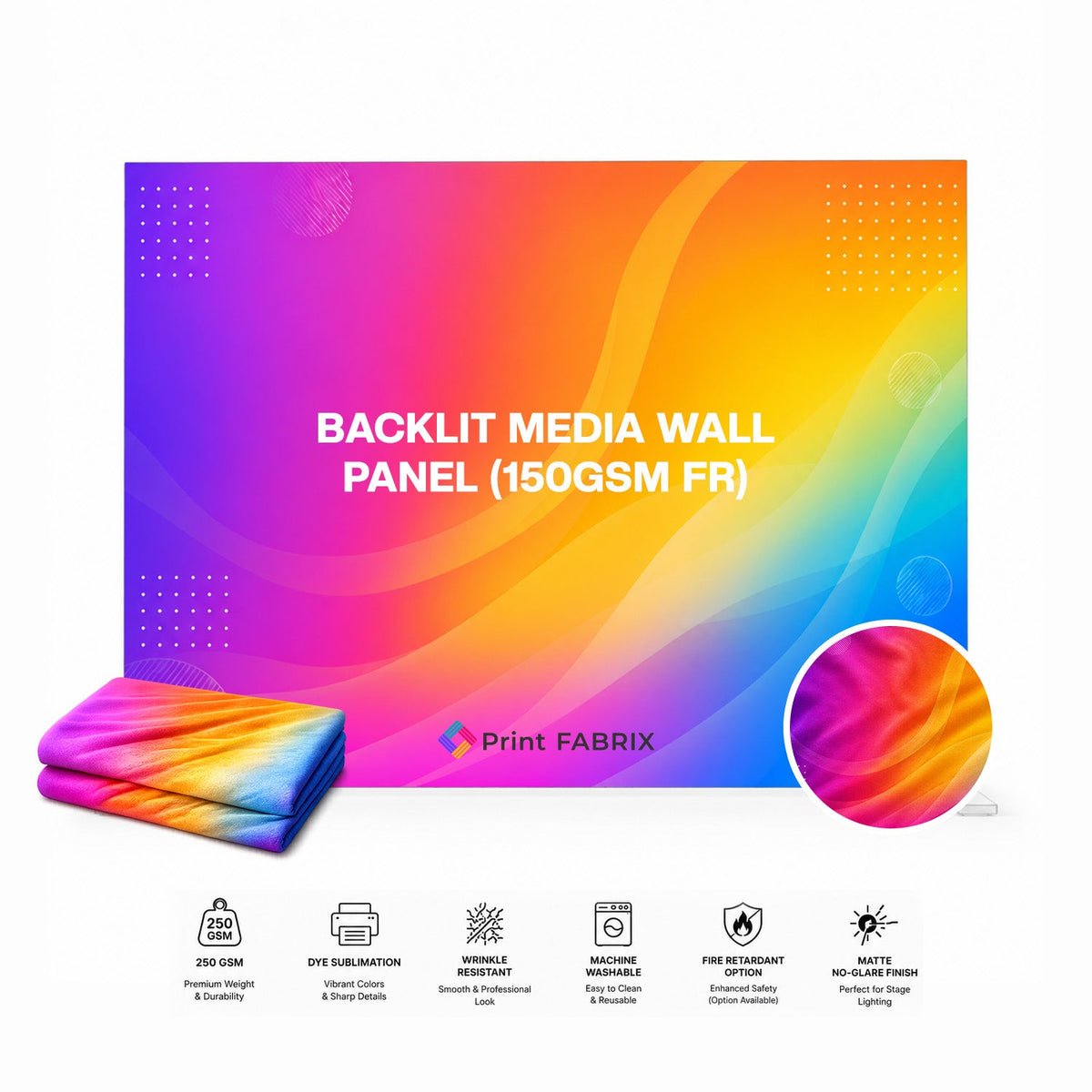 Backlit Media Wall Panel (150gsm FR)