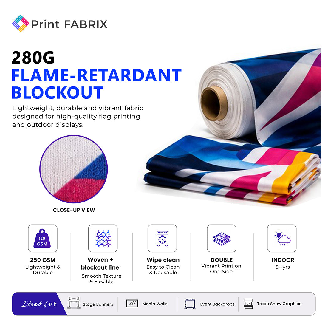 280gsm Flame-Retardant Blockout fabric details
