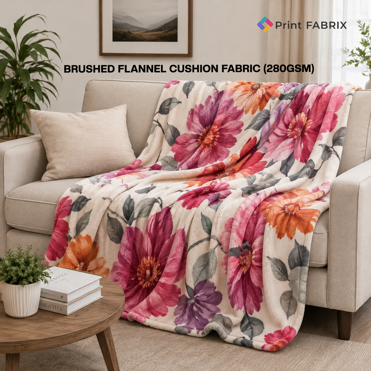 Brushed Flannel Cushion Fabric (280gsm)
