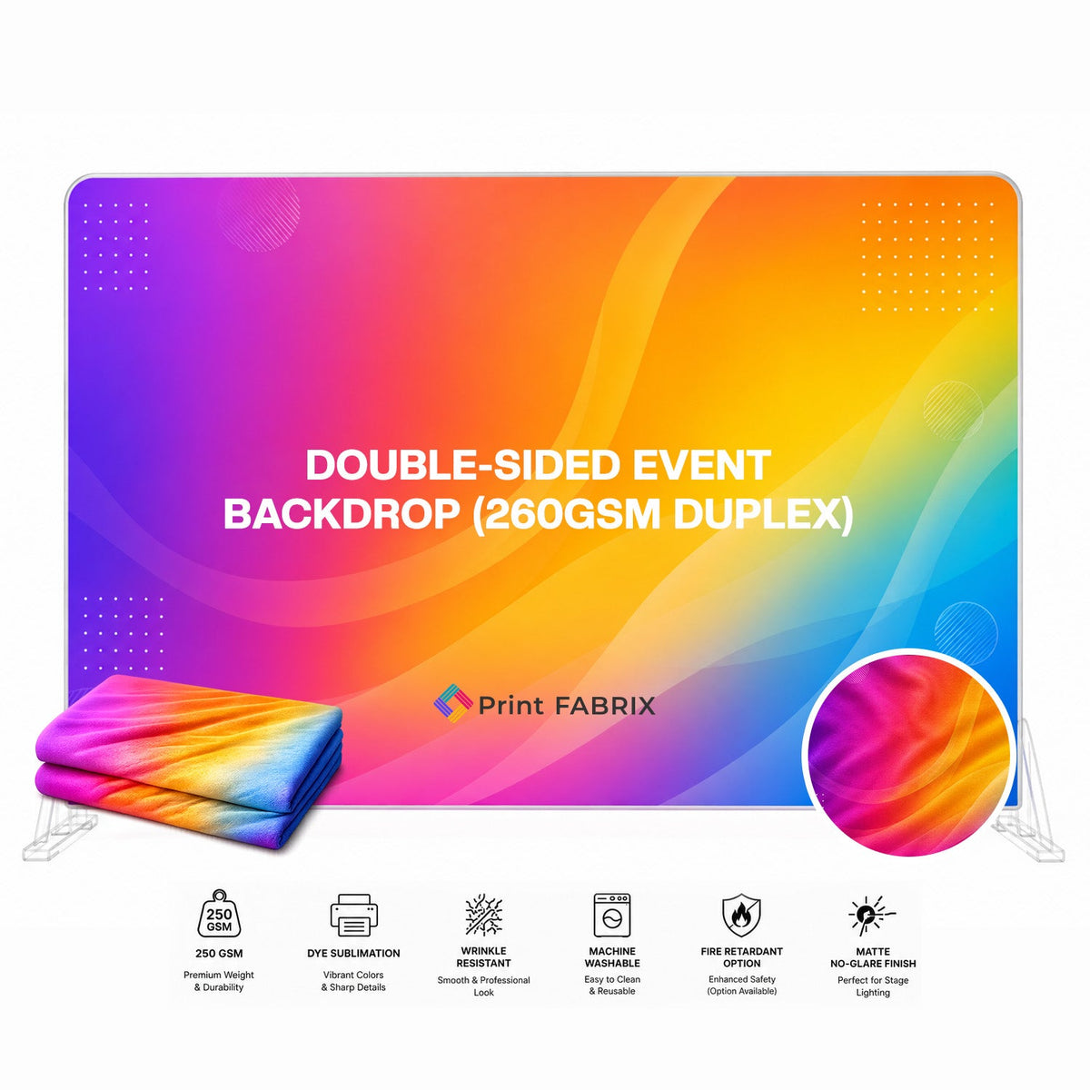 Double-Sided Event Backdrop (260gsm Duplex)
