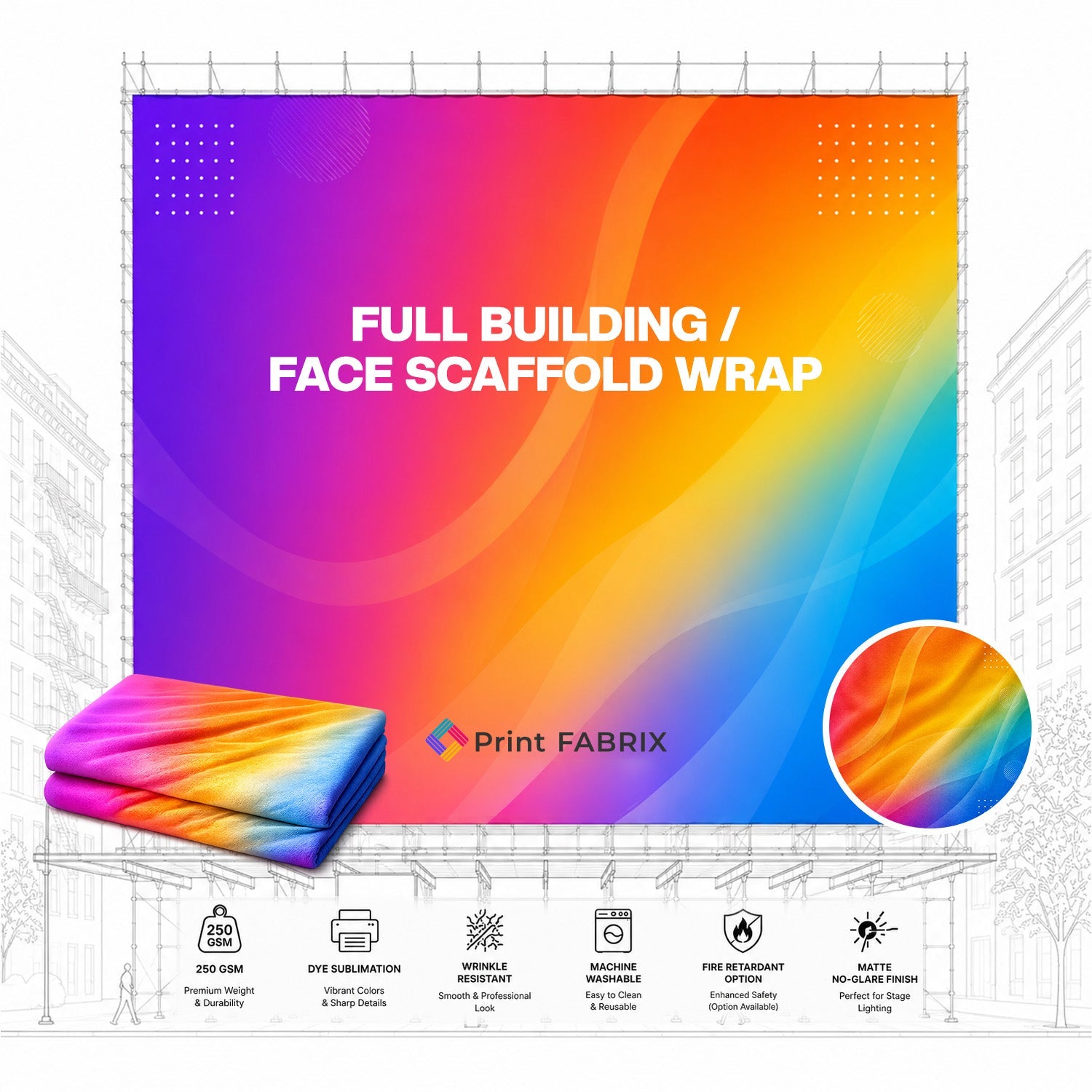 Full Building-Face Scaffold Wrap