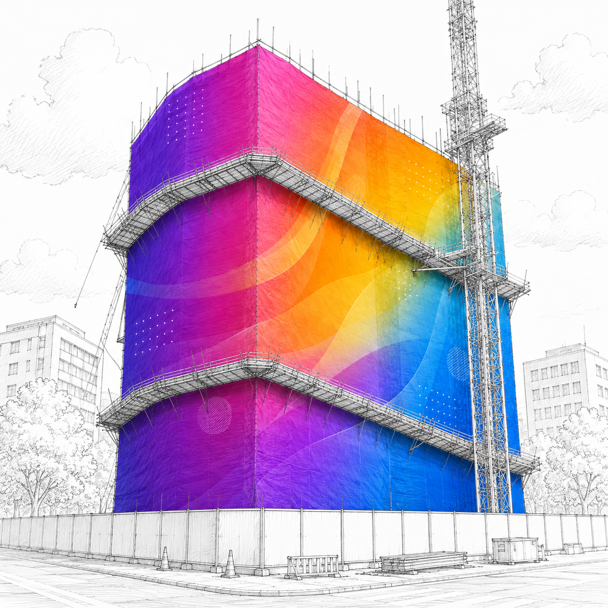 Heavy-Duty Scaffold Wrap (480gsm Tarp)