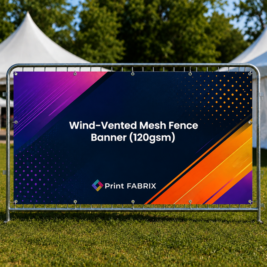 Hi-Vis Orange Fence Banner (300D Fluor)