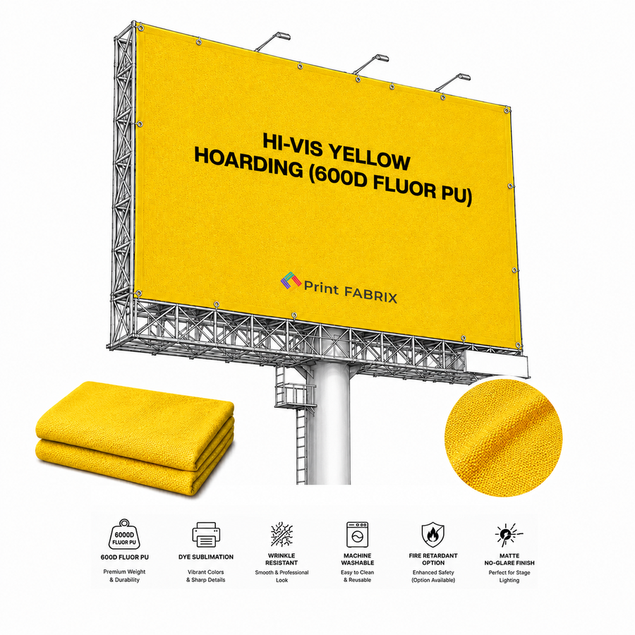 Hi-Vis Yellow Hoarding (600D Fluor PU)