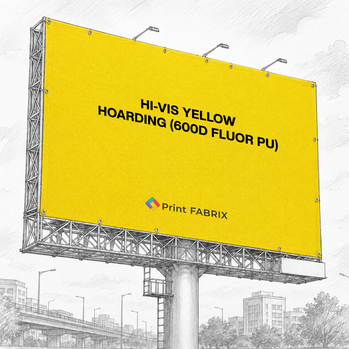Hi-Vis Yellow Hoarding (600D Fluor PU)