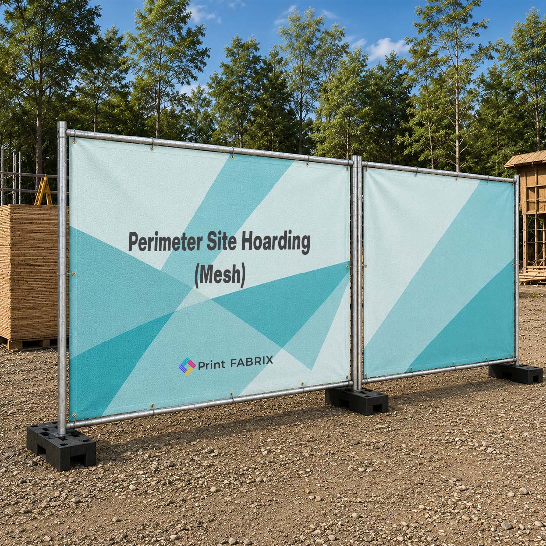 Perimeter Site Hoarding (Mesh) installed on site