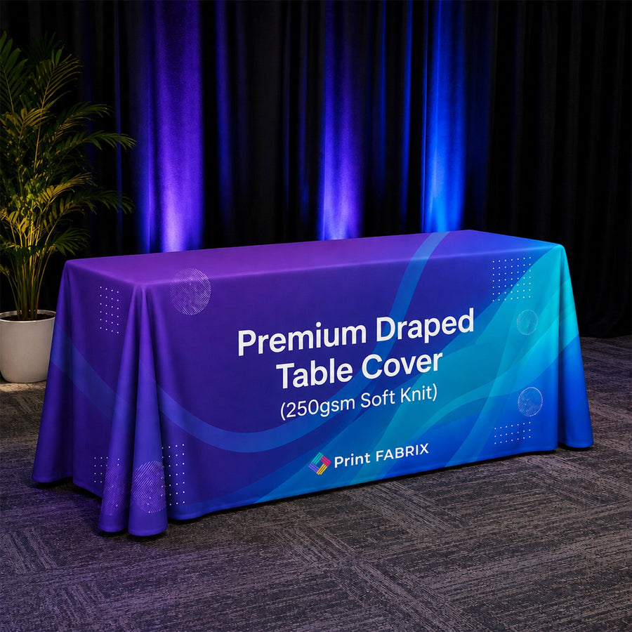 Premium Draped Table Cover (250gsm Soft Knit)