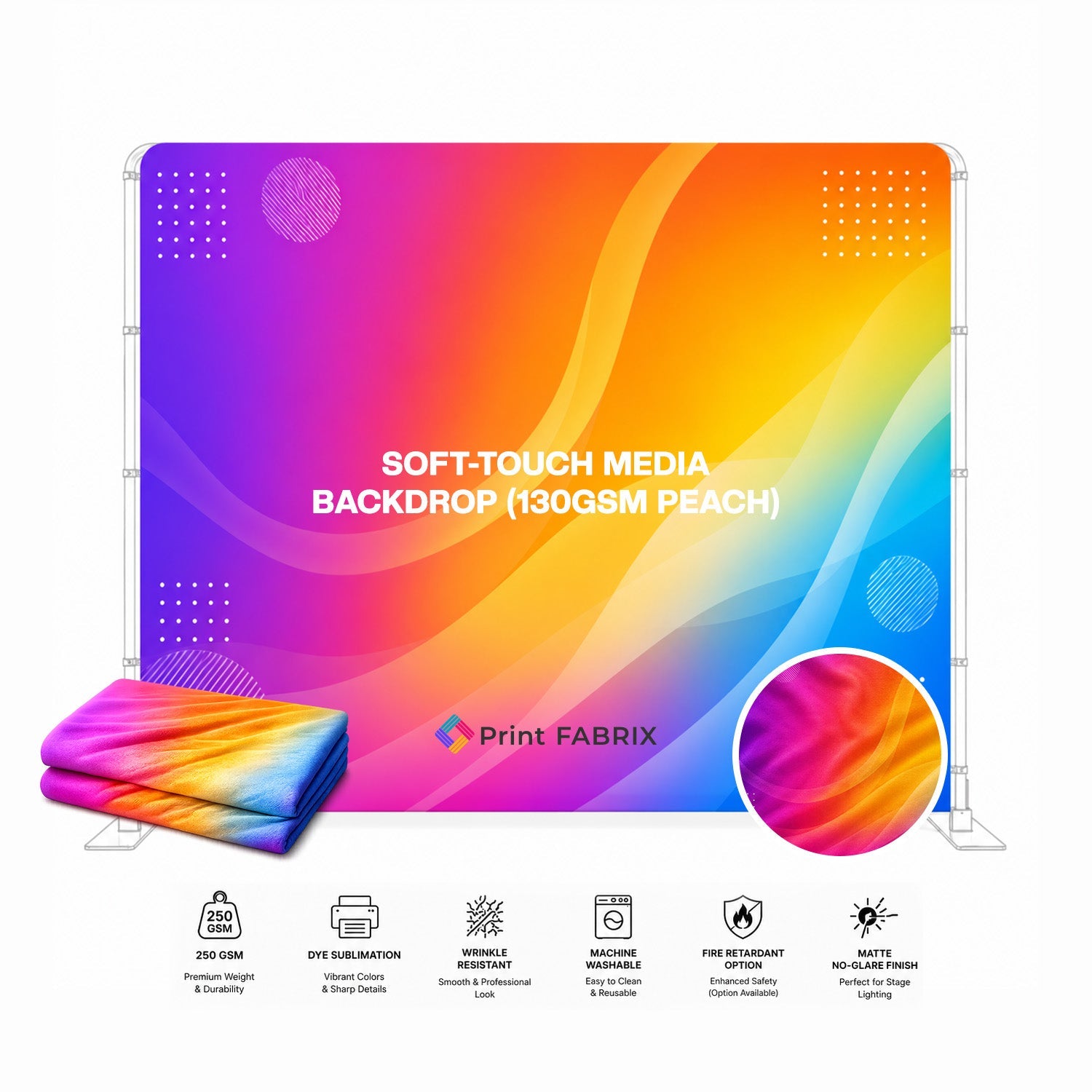 Soft-Touch Media Backdrop (130gsm Peach)