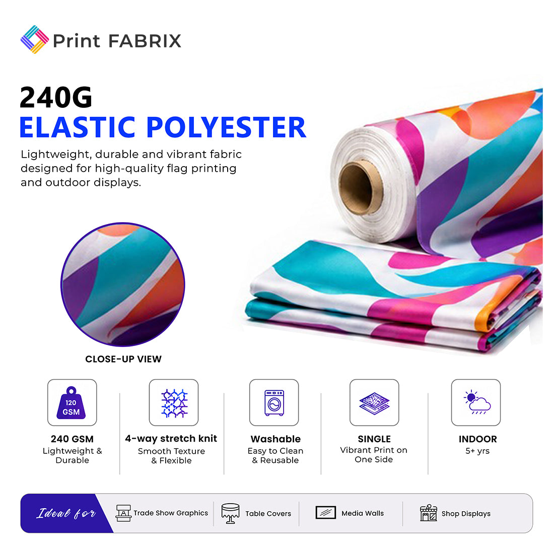 240gsm Elastic Polyester fabric details