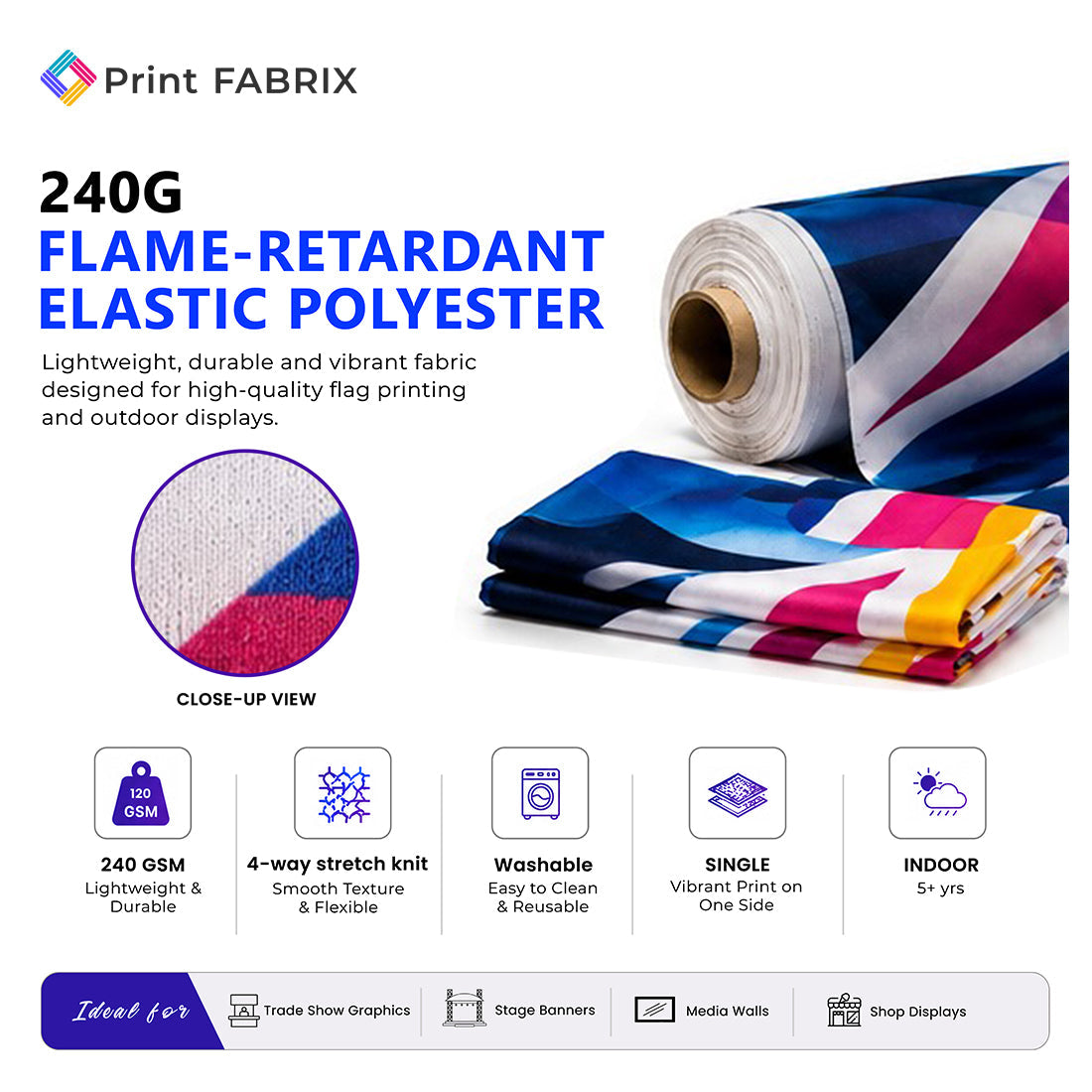 240gsm Flame-Retardant Elastic Polyester fabric details