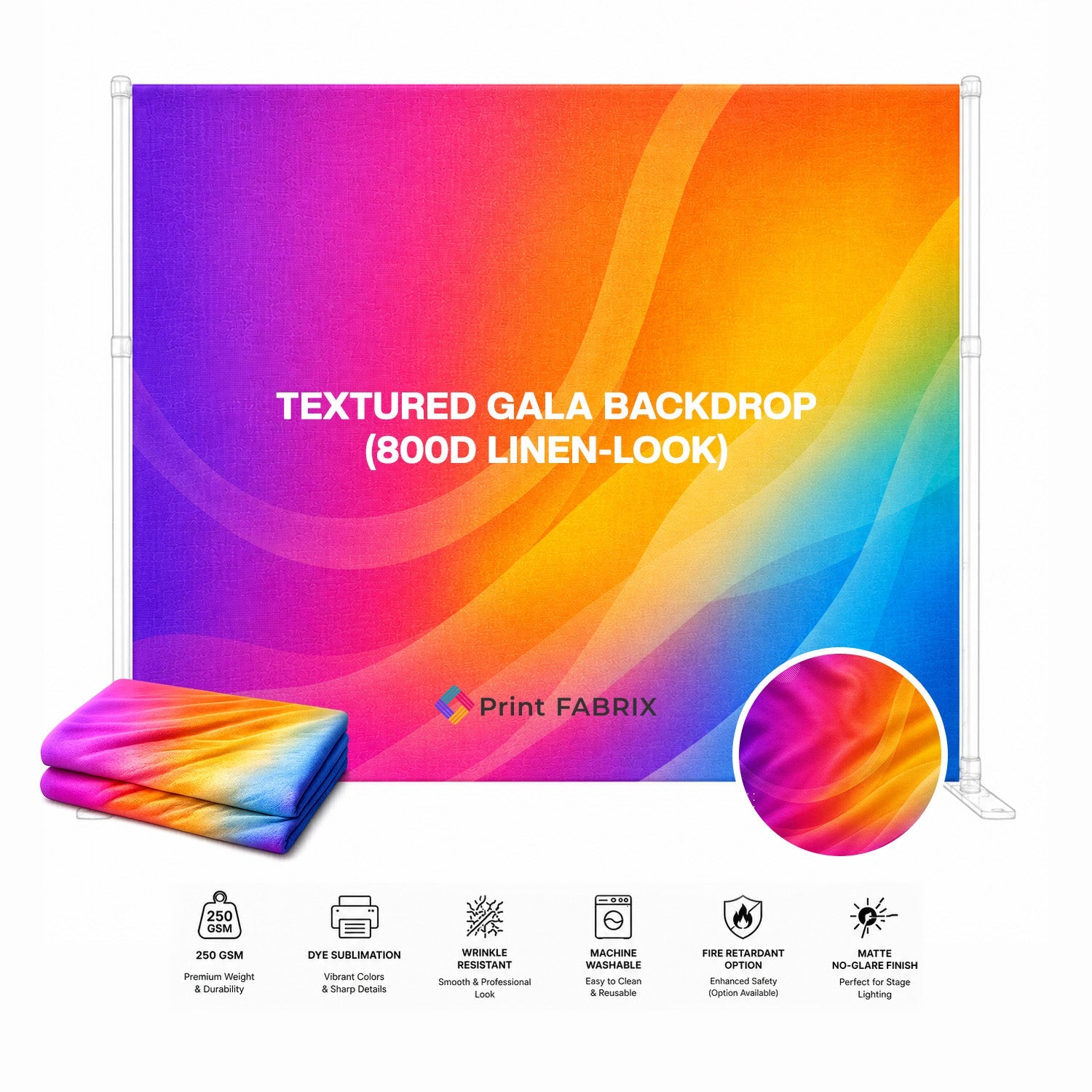 Textured Gala Backdrop (800D Linen-Look)