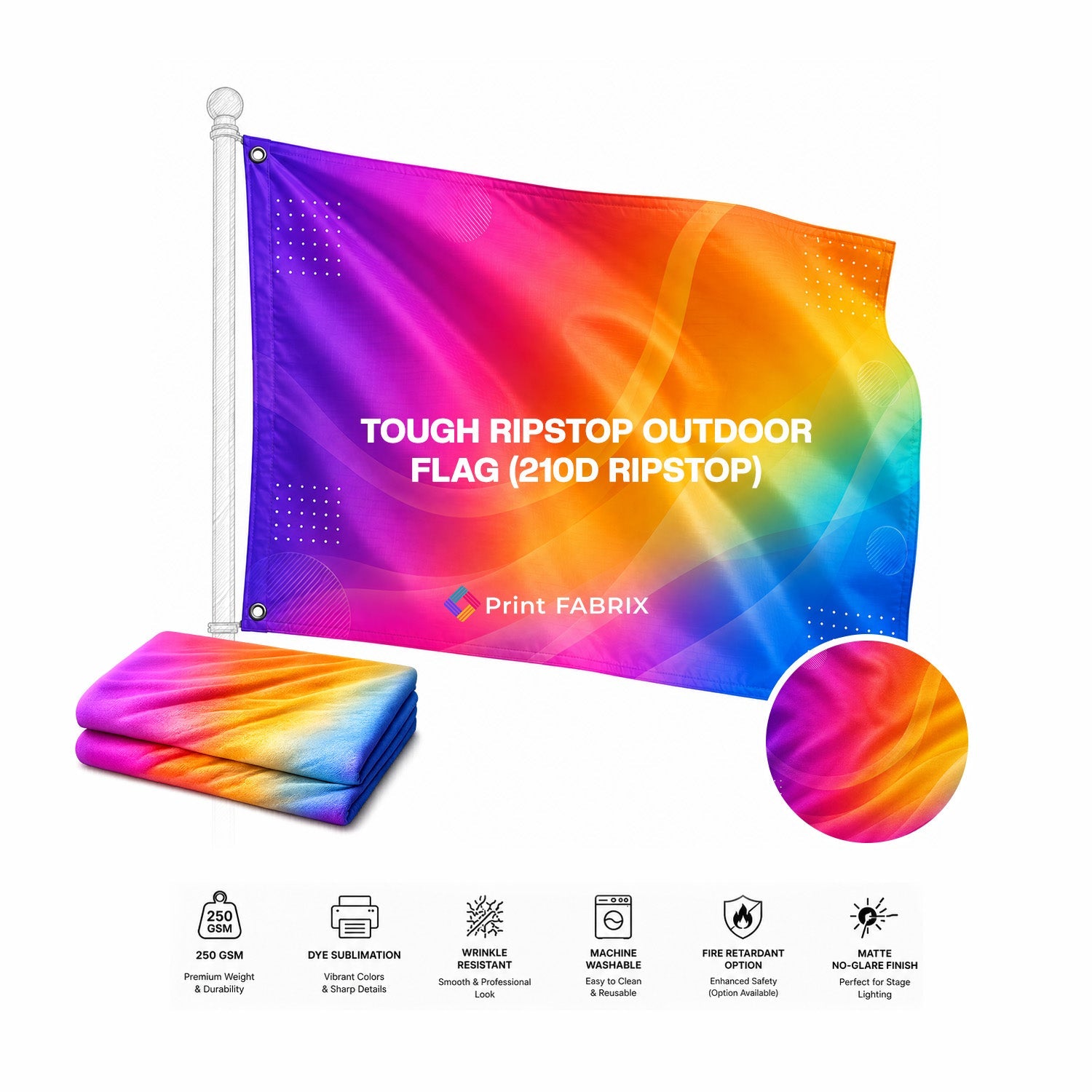 Tough Ripstop Outdoor Flag (210D Ripstop)