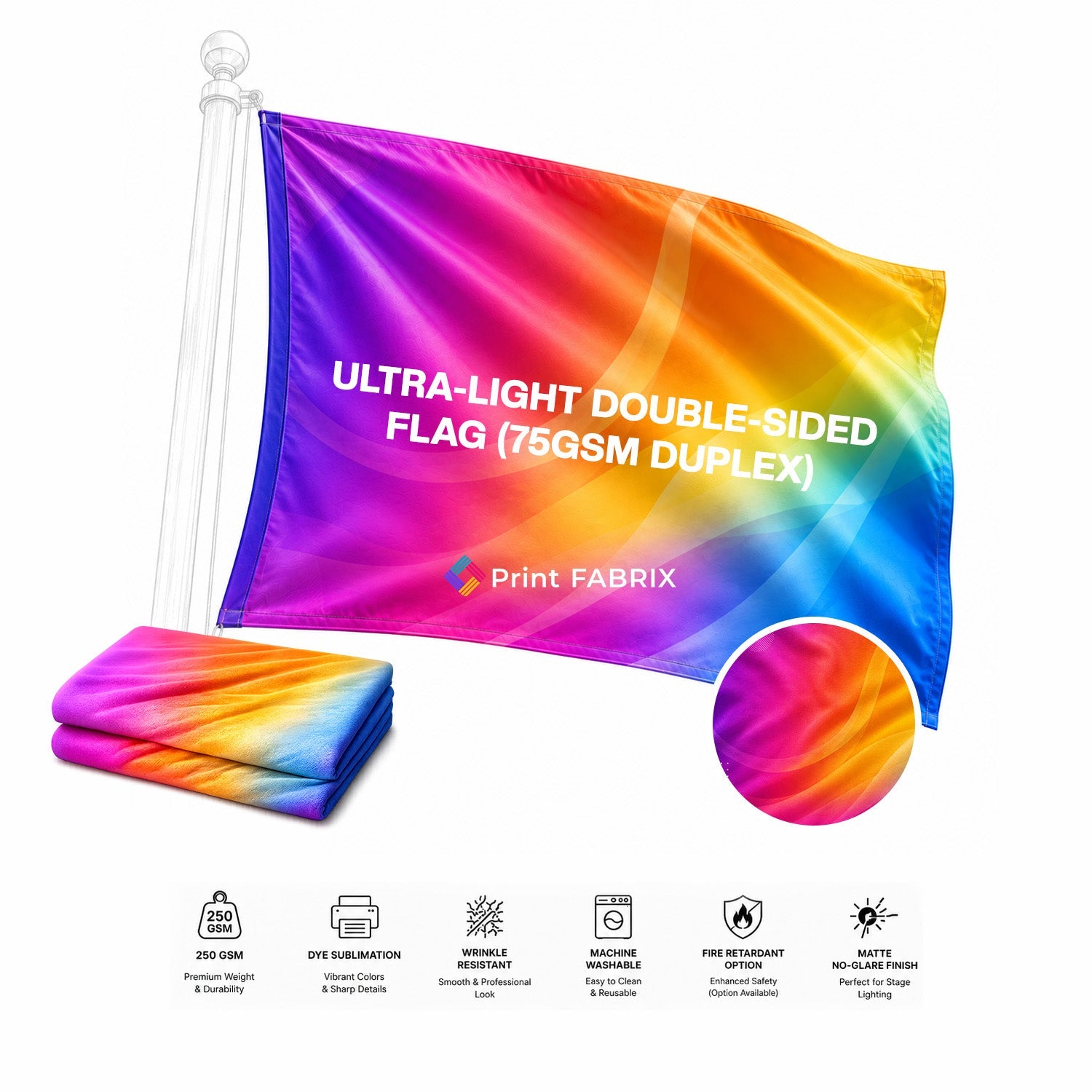 Ultra-Light Double-Sided Flag (75gsm Duplex)