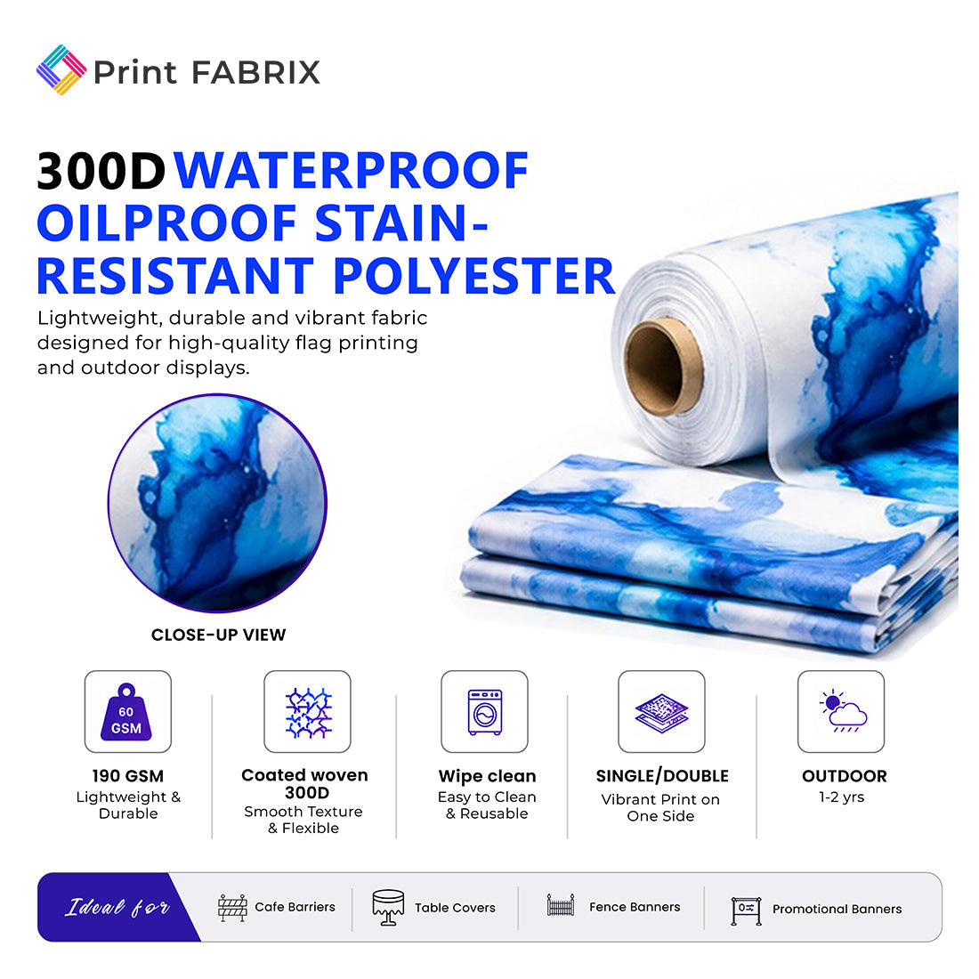 300D Waterproof Oilproof Stain-Resistant Polyester fabric details