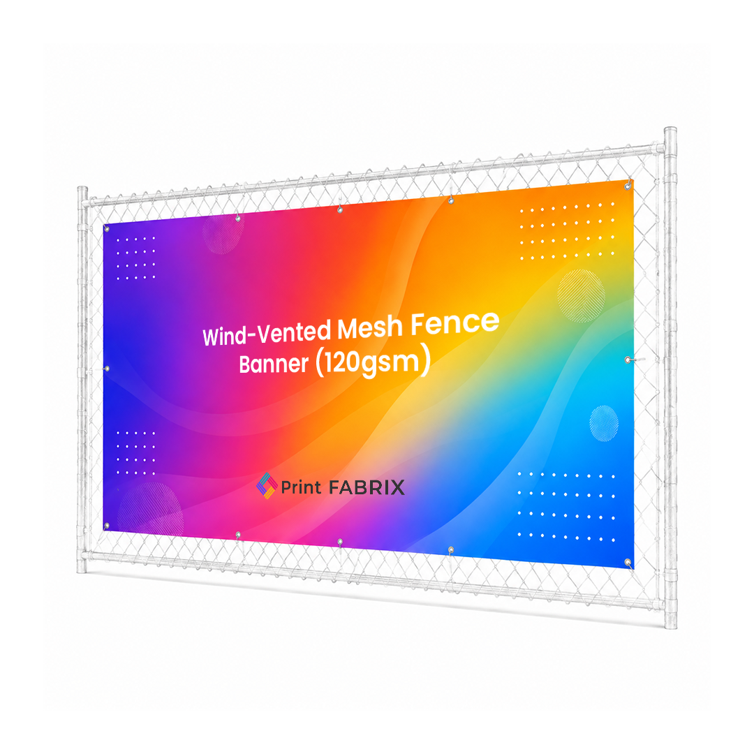 Wind-Vented Mesh Fence Banner (120gsm)