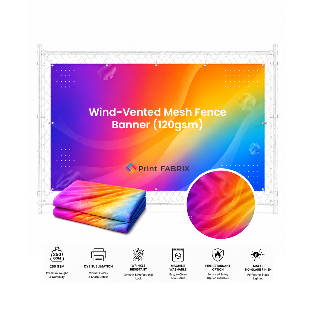 Wind-Vented Mesh Fence Banner (120gsm)
