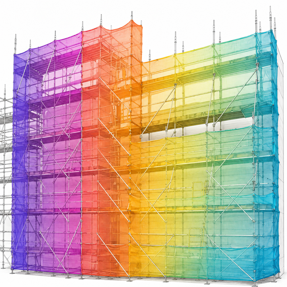 Wind-Vented Scaffolding Mesh (120gsm)